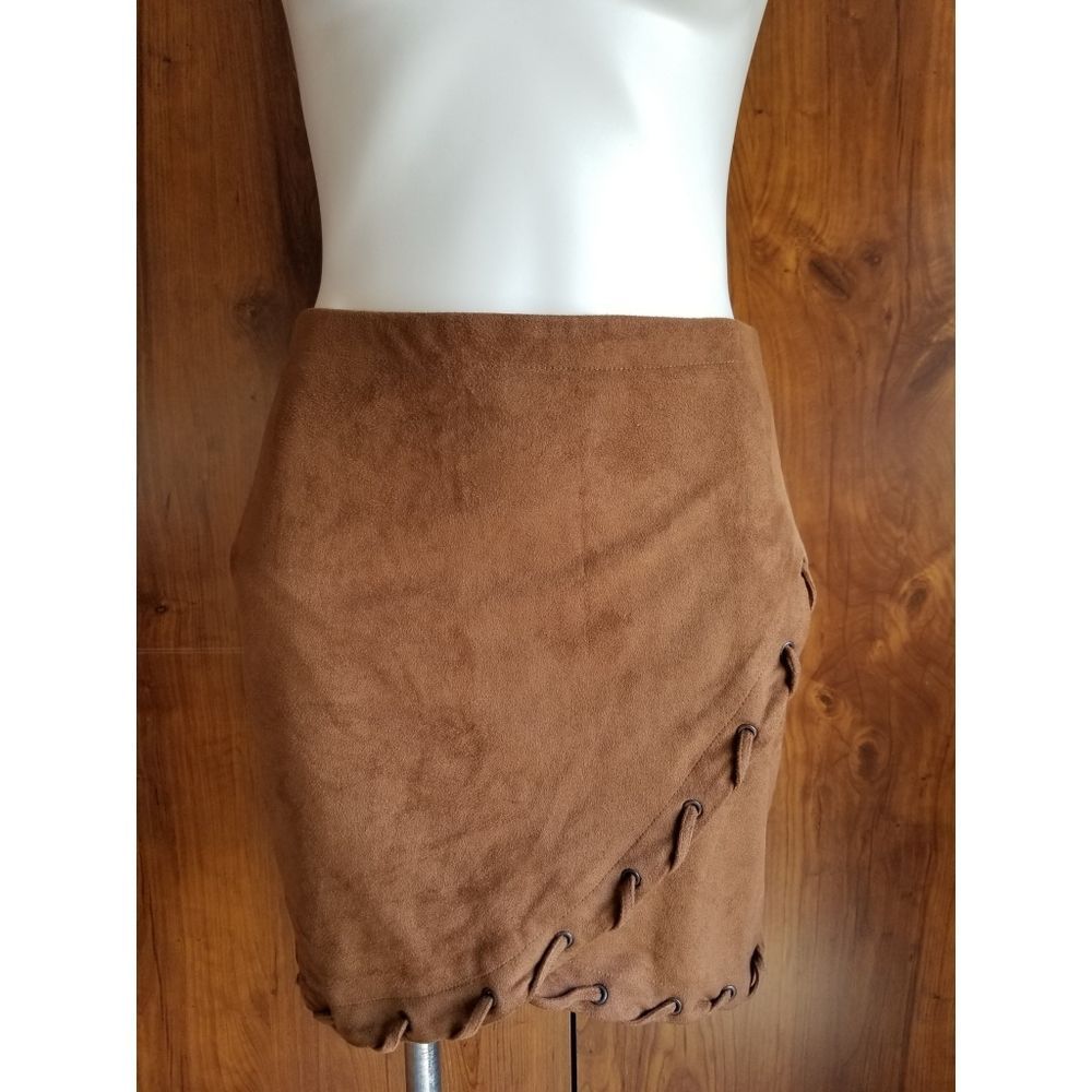 Express Tan Faux Suede Skirt